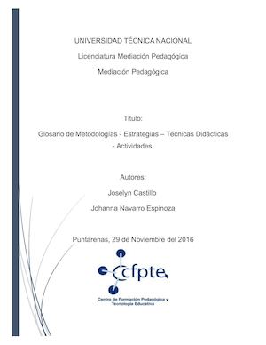 Glosario de Metodologías-Estrategias-Técnicas Didácticas.