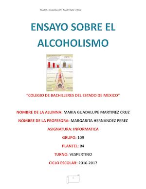 Ensayo Sobre El Alcoholismo Maria Guadalupe 109