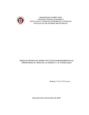 Ensayo Politicas Gubernamentales