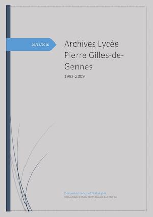 Archives Lycée Pgdg 1993 2009