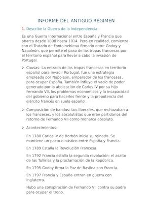 Informe Del Antiguo Régimen