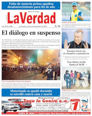 La Guaira, martes 6 de diciembre de 2016 Año 20 No. 6206