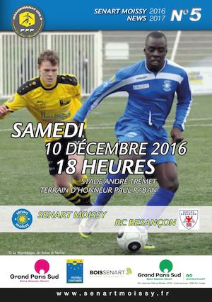 Programme De Match Senart Moissy Fc Rc Besancon Du 10 Décembre 2016