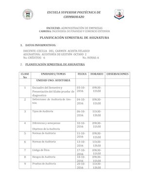 Planificación Asignatura Auditoria De Gestión Finanzas 2
