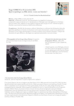 Jesse Owens Et Luz Long Activité 5
