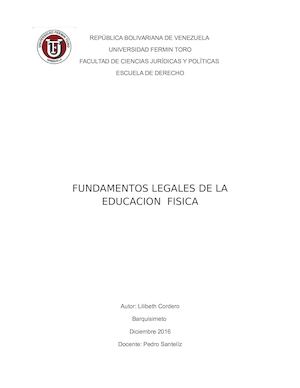 BASES LEGALES DE LA EDUCACION  FISICA