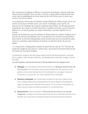 Desigualdad Social Indigenas