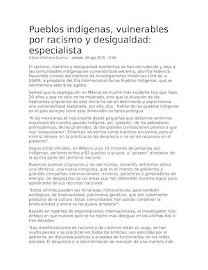 Desigualdades sociales indigenas