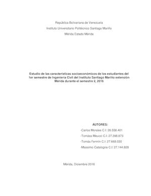 !!Estudio Del Nivel Socioeconomico Ingenieria Civil¡¡