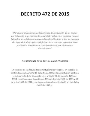 Decreto 472 De 2015