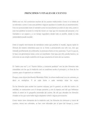Principios Y Finales De Cuentos