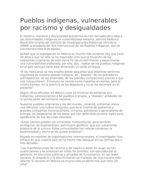 Desigualdades sociales indigenas