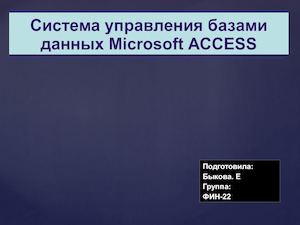 Система управления базами данных Microsoft Access Ppt