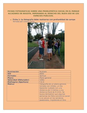 Fichas Fotograficas Problematica Social Evaluacion Final Lili