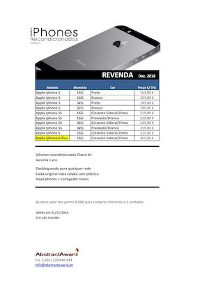Iphone Tabela revenda 201612