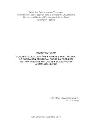Micro Proyecto Concienciacion Animales Callejeros Vol1