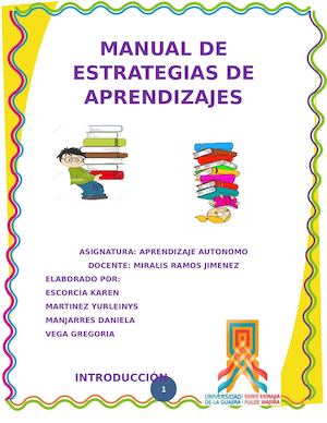 Manual De Estrategias De Aprendizajes