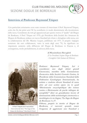 Intervista al Professor Raymond Triquet di Massimiliano Ravaglioli