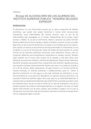 Proyecto De Investigacion Alcoholismo