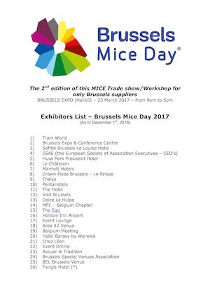 Brussels Mice Day2017 Exhibitors List As Of December 1st 2016