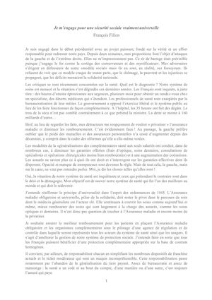 Fillon Tribune Figaro Sécurite Sociale