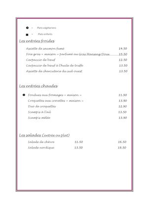 Restaurant La Mêlée (Braine l'Alleud) - Carte / Menu