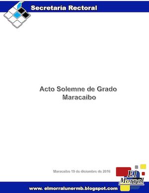 Notificación acto solemne de grado - 19 de diciembre 2016