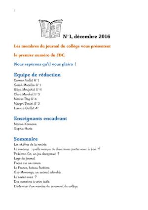 Le JDC numéro 1