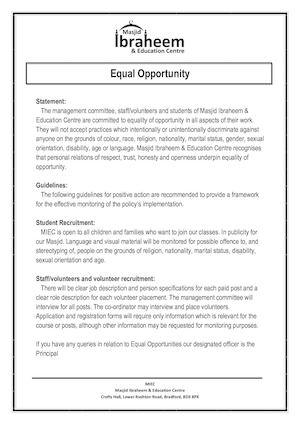 Policy - 08 1 Equal Opportunity