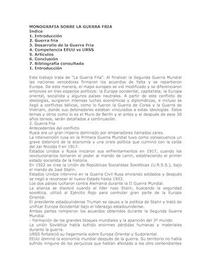 MONOGRAFIA SOBRE LA GUERRA FRIA  Enrique Horacio Anguiano Alvarez