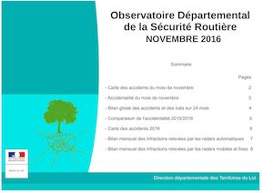 Bilan de Sécurité Routière dans le Lot nov 2016