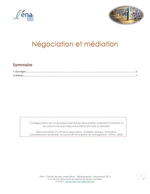 Négociation et médiation
