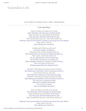 Little Mix Ft Charlie Puth Oops