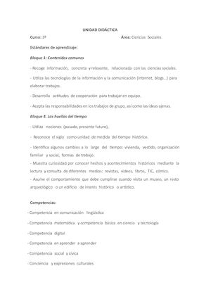 Unidad Didáctica El Paso Del Tiempo