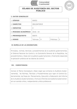 A0033 Silabo Auditoria Del Sector Público