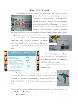 Artículo Biblioteca Para El Periódico