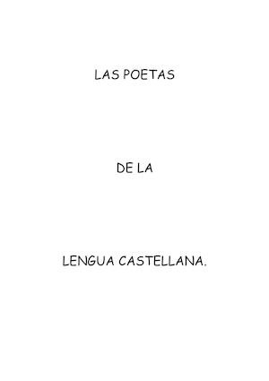 Las Poetas de La Lengua Castellana