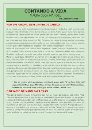 Missionária Maura - Contando A Vida Dezembro 2016 Pdf