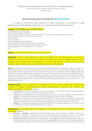 Recomendaciones Para Feria De Ciencias 2016 Adultos