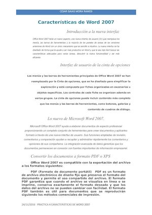 P4 características de word 2007