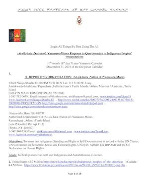:At-sik:hata Nation of :Yamasee -Moors U.N Questionaire Indigenous UNIPFII dec 312016 (1)