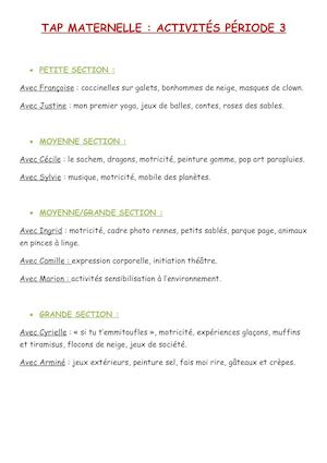 Tap Maternelle P3