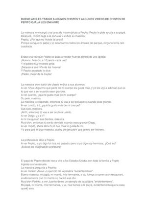 Bueno Aki Les Traigo Algunos Chistes Y Algunos Videos De Chistes De Pepito Ojala Les Enkante