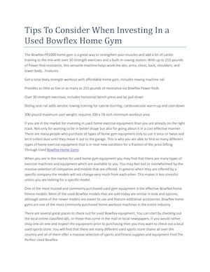 Tips to Consider when Purchasing a Bowflex