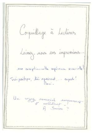LIVRE D'OR - Coquillage à Lectures
