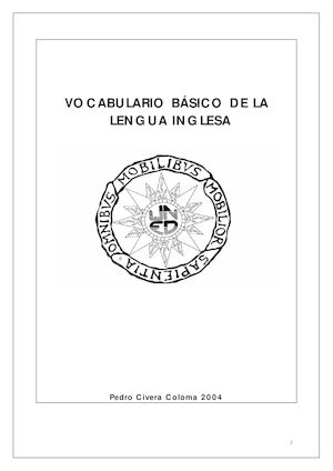 Vocabulario Basico De Inglés