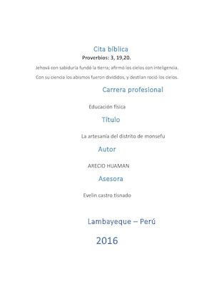 Articulo Investigacion Artesania De Monsefu