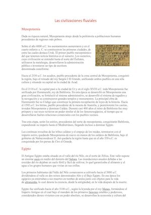 Las Civilizaciones Fluviales