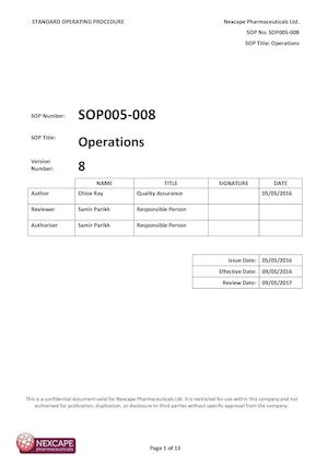 Sop005 008 Operations