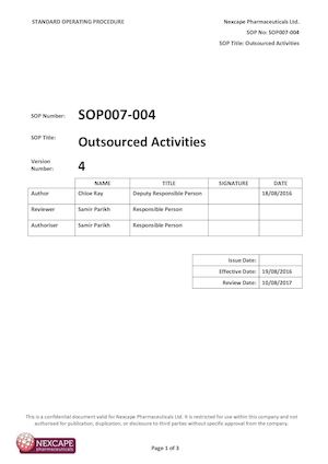 Sop007 004 Outsourced Activities